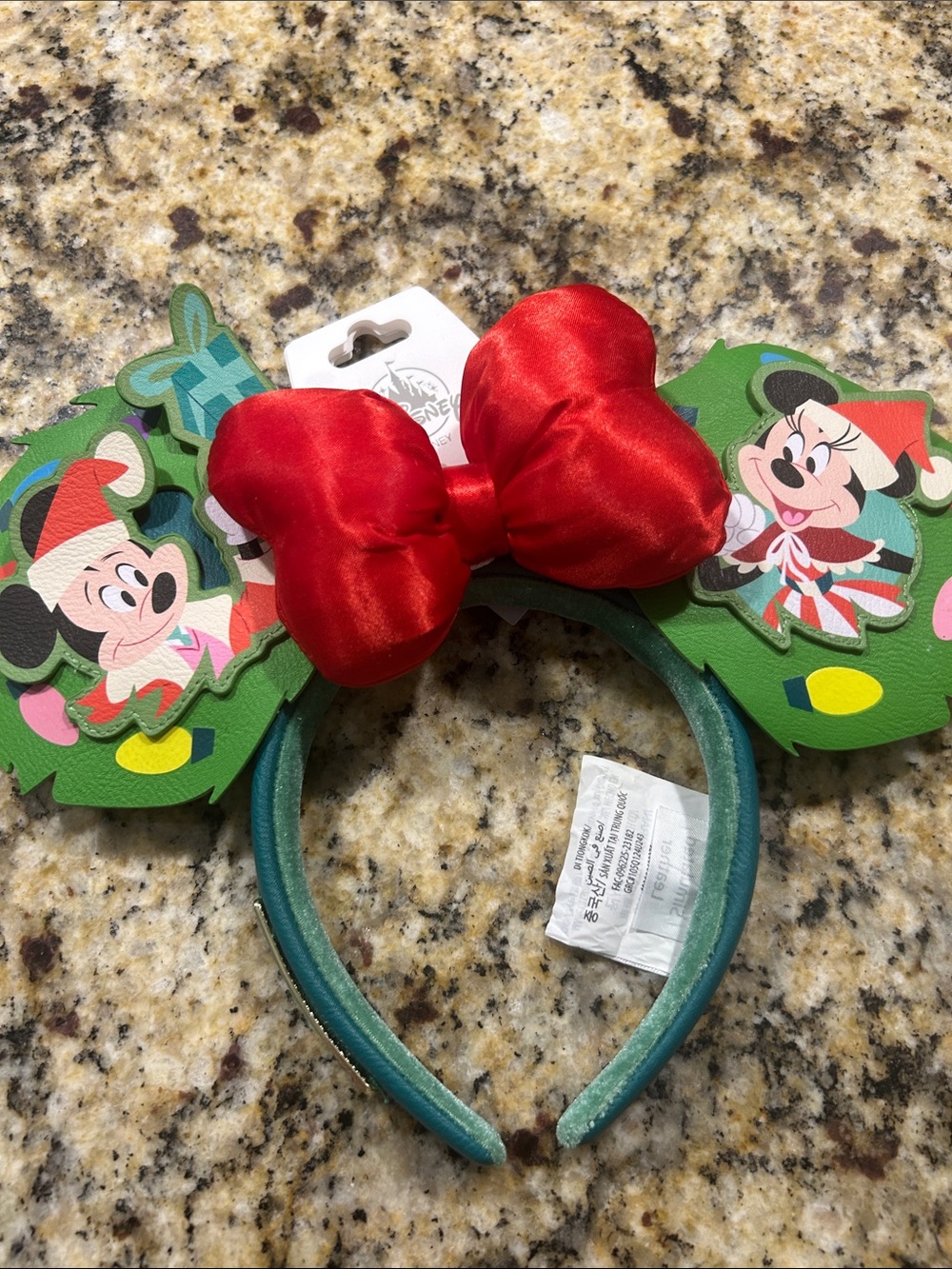 Disney Minnie Mouse Holiday Ears Headband - Green, Red, Yellow